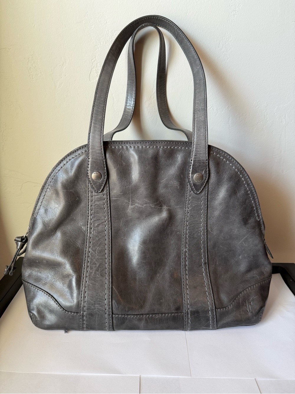 Frye Dark Gray Leather Satchel